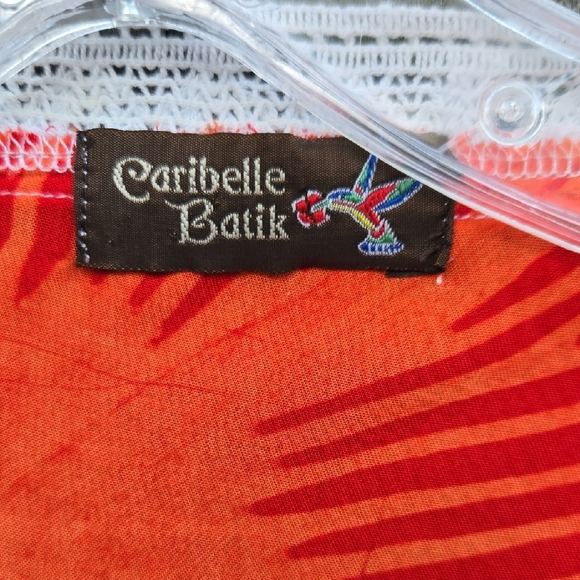 Caribelle Batik  Red and White Cover-Up - Picture 2 of 3